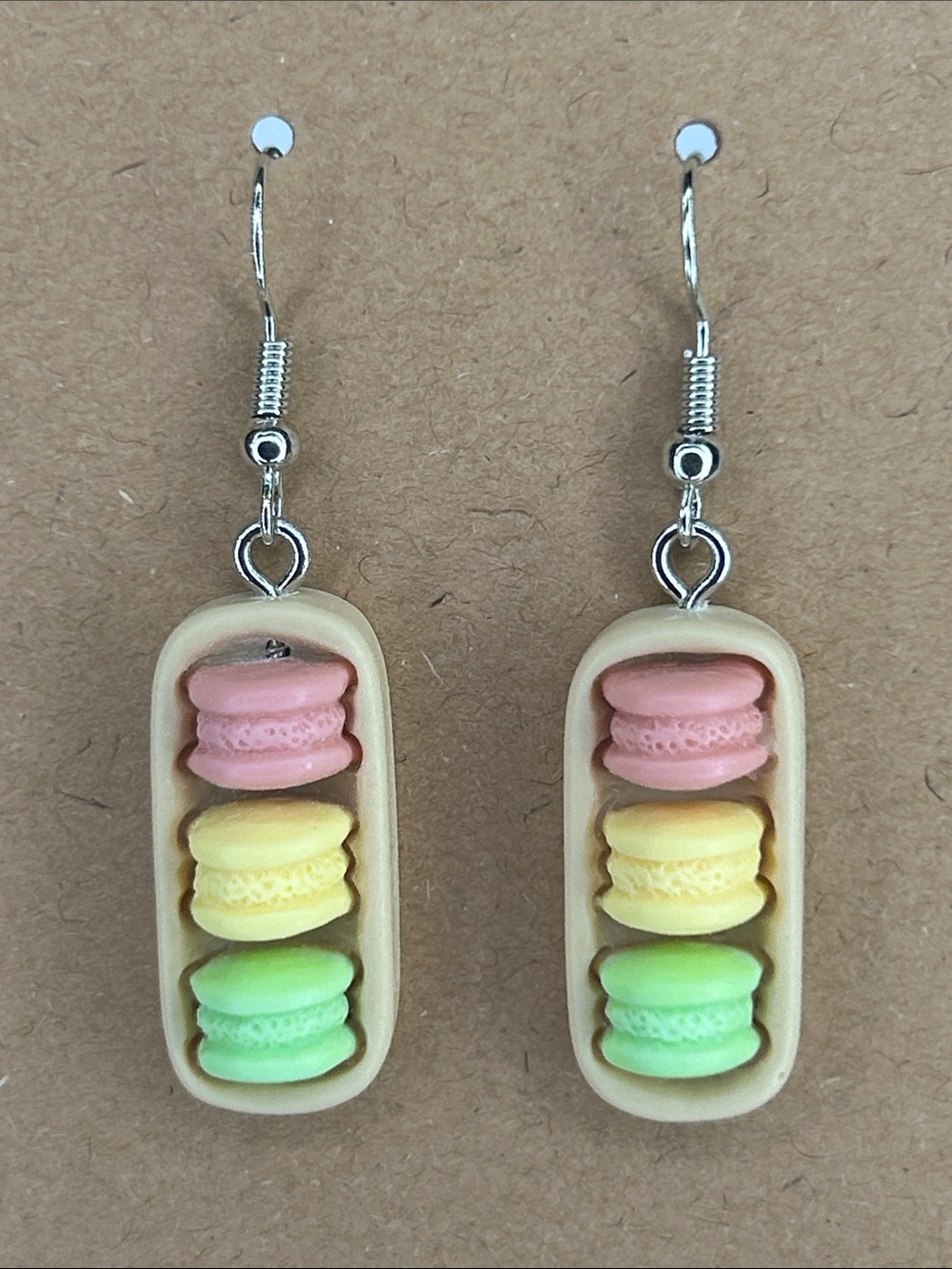 Pastel Macaron Dangle Earrings - Pink, Yellow & Green Fashion Jewelry